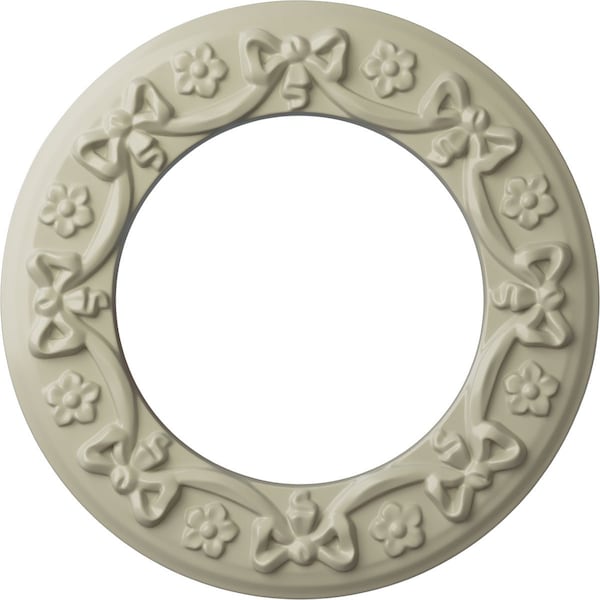 Ekena Millwork Ribbon with Bow Medallion (Canopies up to 7 1/2"), 12 1/4"OD x 7 1/2"ID x 7/8"P, Clear Yellow CM12RICYF - main